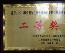2015江西省注冊會計師行業競賽二等獎